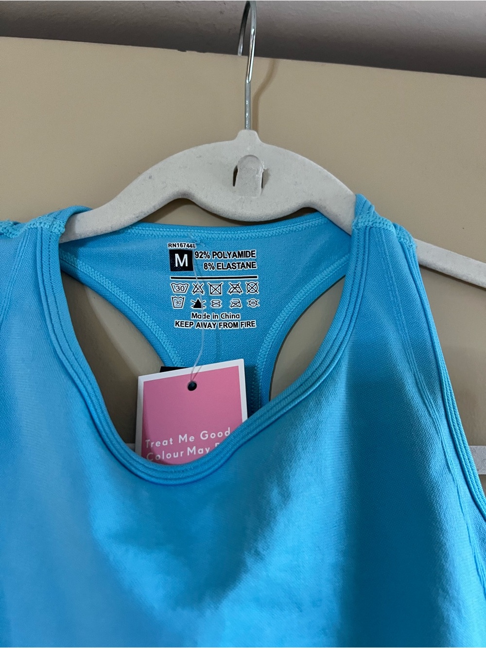PrettyLittleThing Sky Blue Racerback Tank Top - Picture 5 of 6